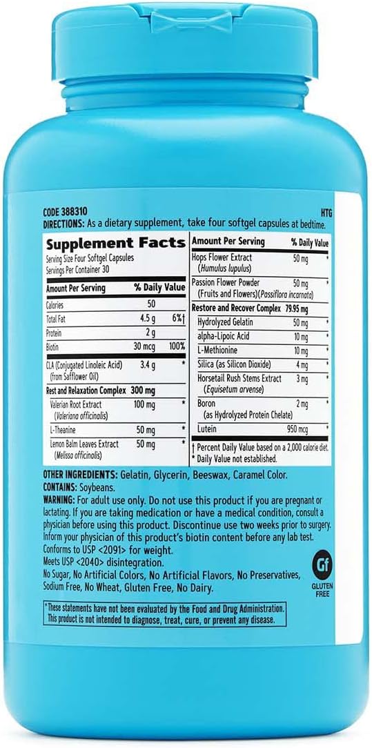 GNC Total Lean CLA PM Softgels - Support Nighttime Metabolism for Restful Sleep - 120 Count
