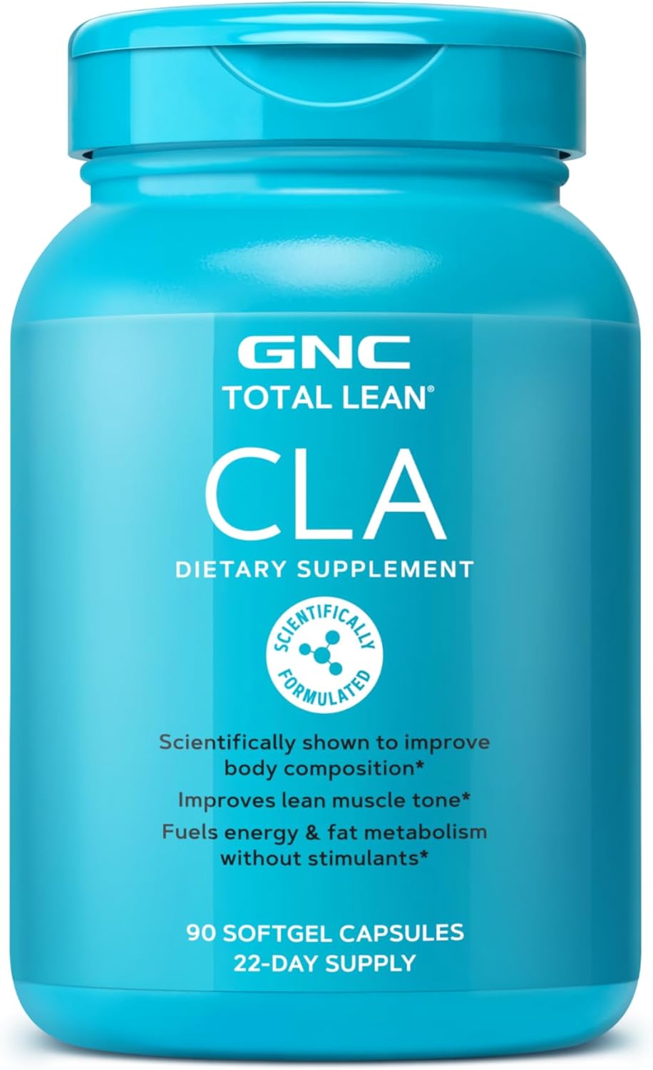GNC Total Lean CLA Softgels | Enhances Body Composition, Lean Muscle, & Fat Metabolism | Stimulant-Free Energy | Gluten-Free | 90 Count
