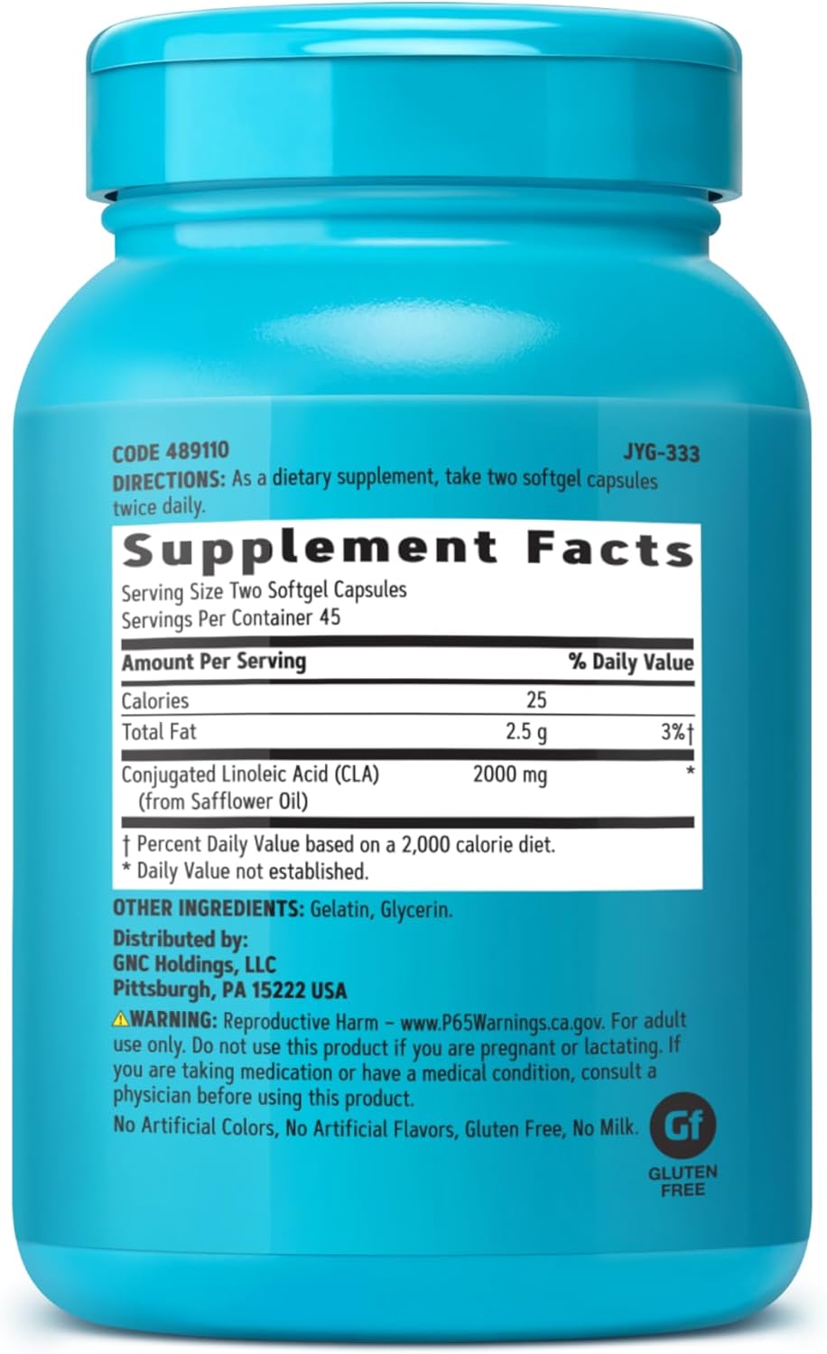 GNC Total Lean CLA Softgels | Enhances Body Composition, Lean Muscle, & Fat Metabolism | Stimulant-Free Energy | Gluten-Free | 90 Count