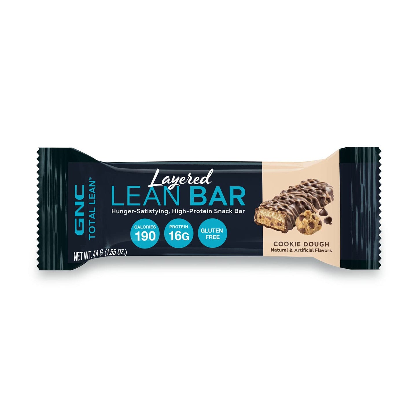GNC Total Lean Layered Lean Bar - Cookie Dough Flavor, Pack of 9 Bars