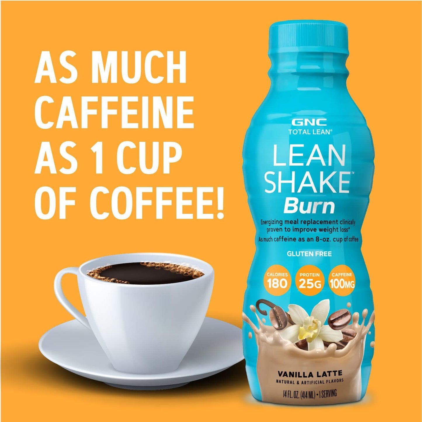 GNC Total Lean Shake Burn in Chocolate Mocha - Weight Loss Protein Powder