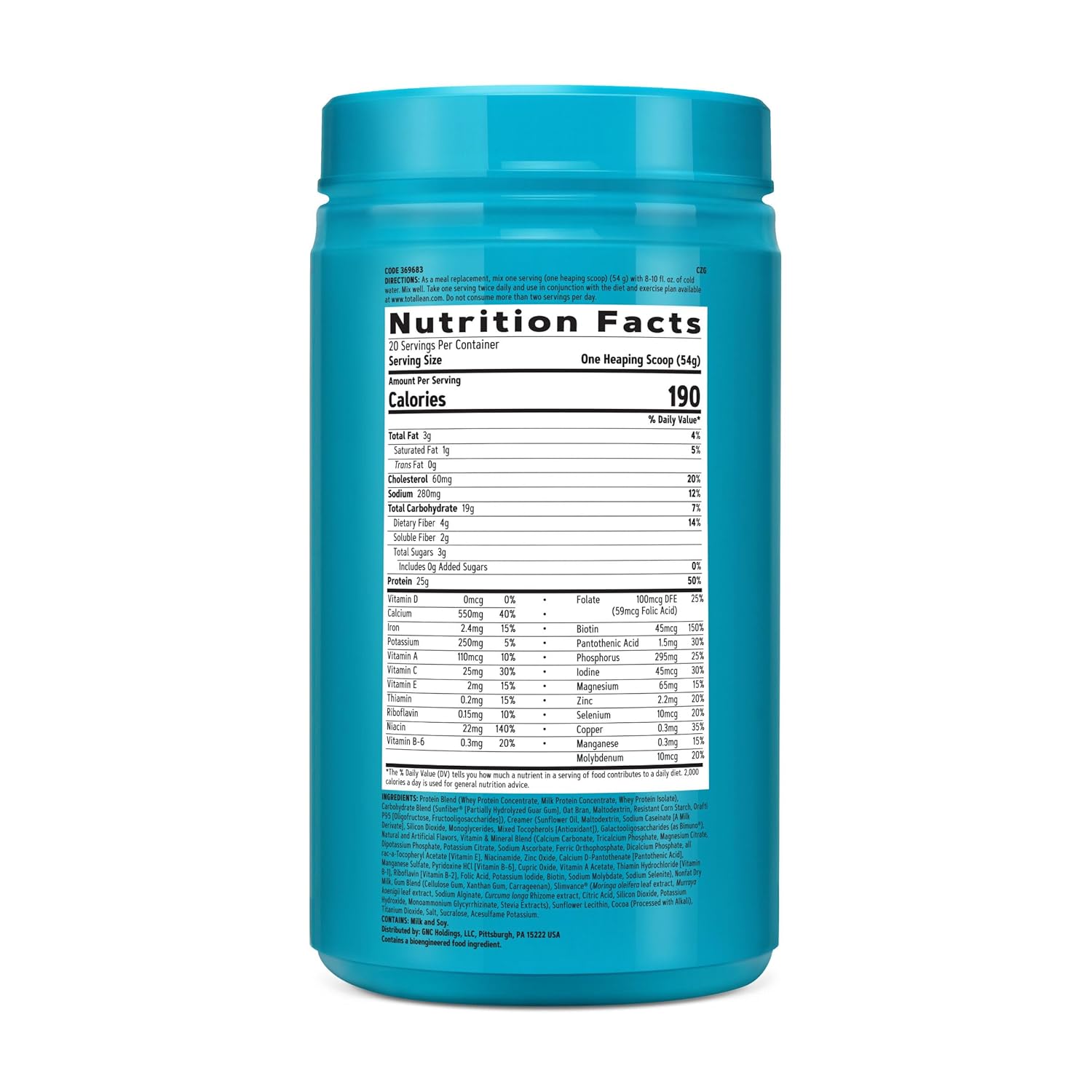 GNC Total Lean Shake + Slimvance Vanilla Carmel Protein Powder - Caffeine Free, Supports Weight Loss - 20 Servings