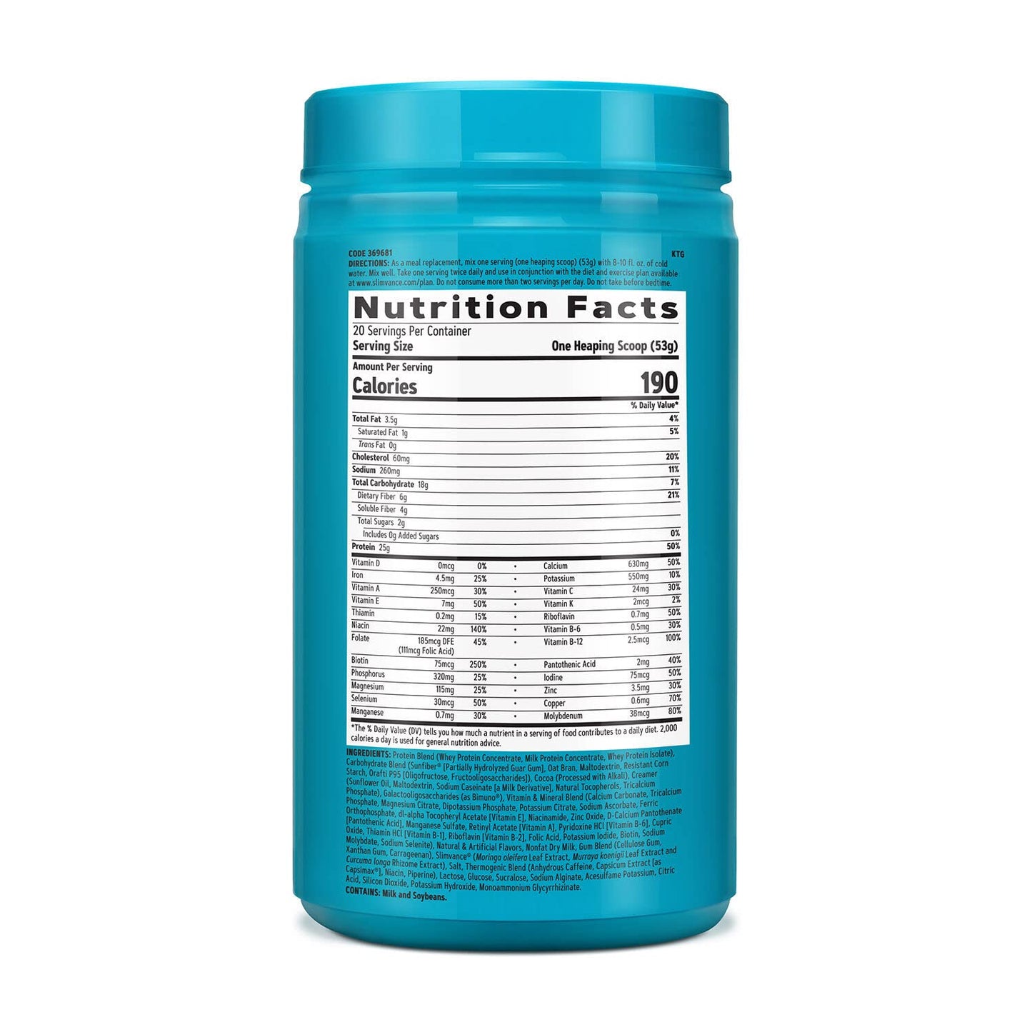 GNC Total Lean Shake with Slimvance: Mocha Espresso Weight Loss Protein Powder - 20 Servings