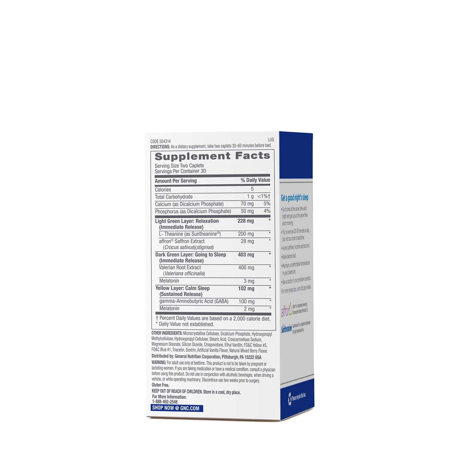 GNC Tri-Sleep Preventive Nutrition Caplets - 60 Count (30 Servings)