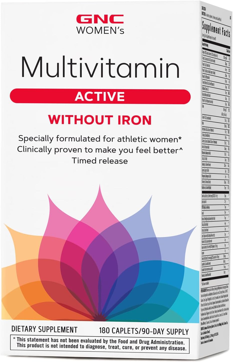 GNC Women's Multivitamin for Active Lifestyle, Bone & Joint Health | 30+ Nutrients, Iron-Free | 180 Caplets