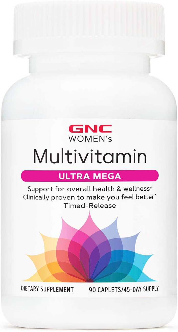 GNC Women's Ultra Mega Multivitamin | Supports Women's Health | Clinically Proven for Better Wellbeing | Timed-Release | 90 Tablets
