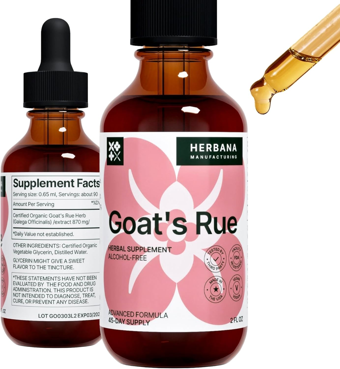 Goat's Rue Liquid Extract - Lactation Supplement for Breast Milk Production - Galega Officinalis Tincture - 2 fl oz