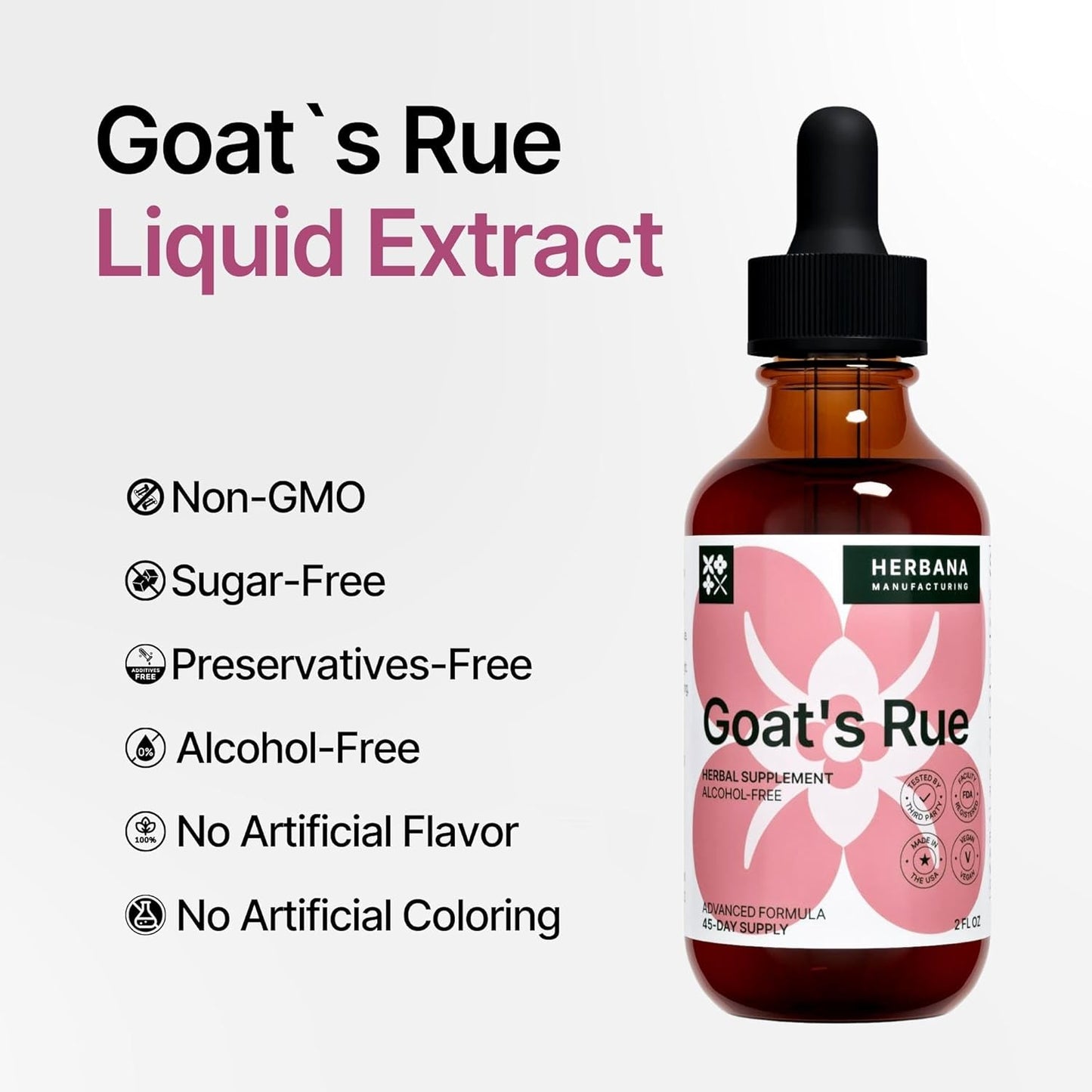 Goat's Rue Liquid Extract - Lactation Supplement for Breast Milk Production - Galega Officinalis Tincture - 2 fl oz