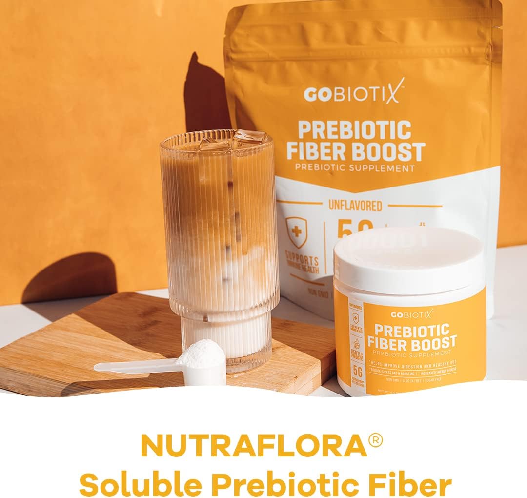 GOBIOTIX Prebiotic Fiber Powder - Supports Gut Health, Digestive Regularity - Gluten & Sugar Free, Keto, Vegan - 20 Servings
