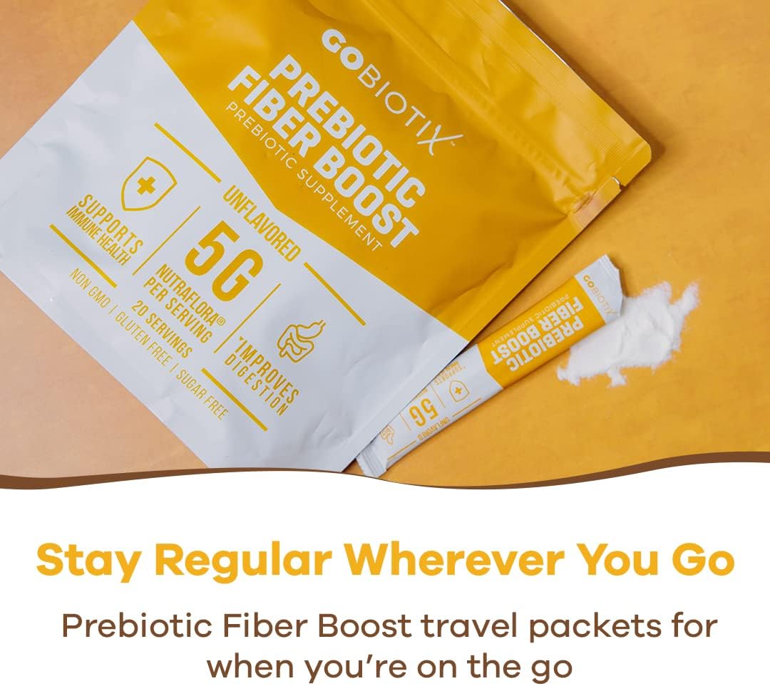 GOBIOTIX Prebiotic Fiber Powder - Supports Gut Health, Digestive Regularity - Gluten & Sugar Free, Keto, Vegan - 20 Servings
