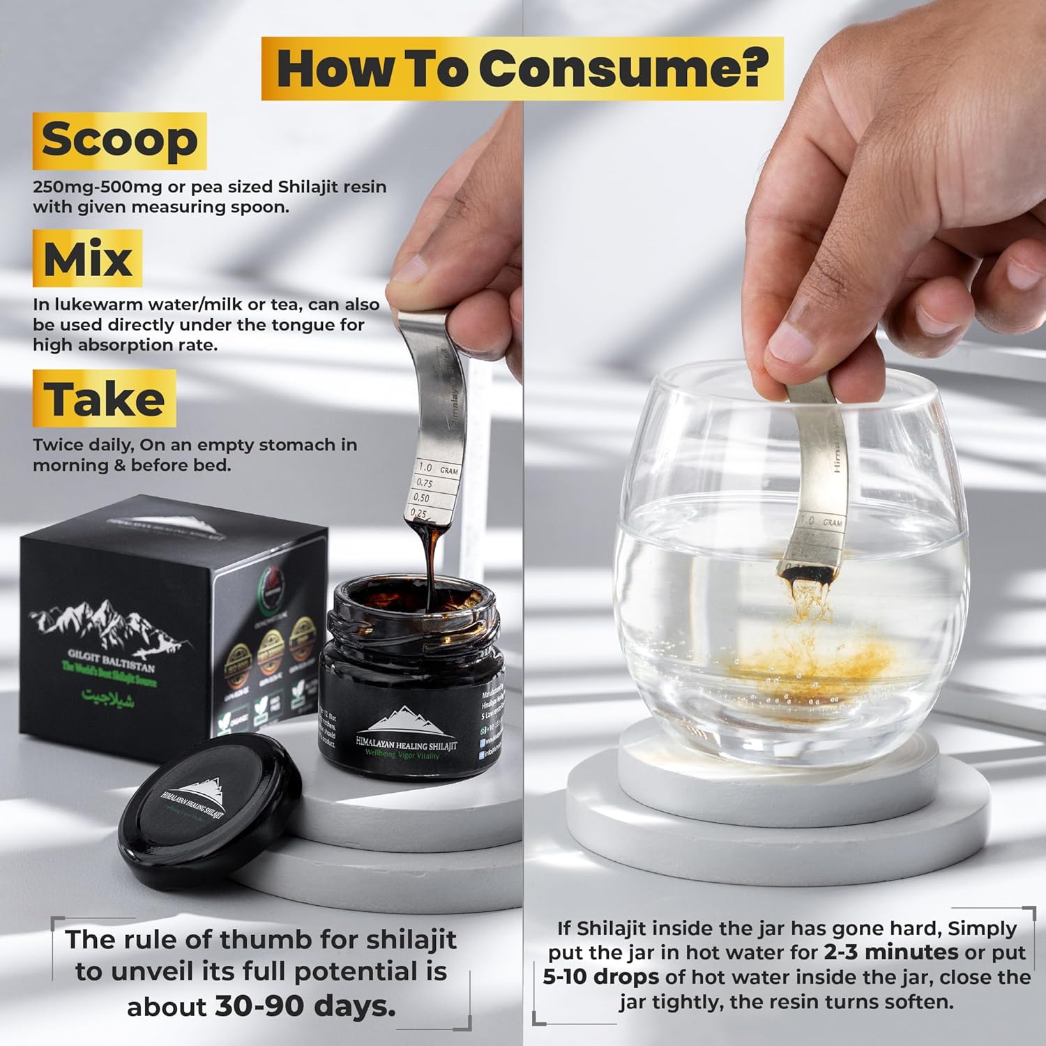 Gold Grade Pure Himalayan Shilajit Resin 50gm for Men & Women | High Potency with Fulvic Acid +85 Trace Minerals | 100% Authentic Optimal Health Supplement