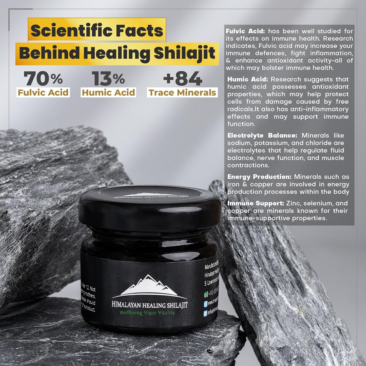 Gold Grade Pure Himalayan Shilajit Resin 50gm for Men & Women | High Potency with Fulvic Acid +85 Trace Minerals | 100% Authentic Optimal Health Supplement