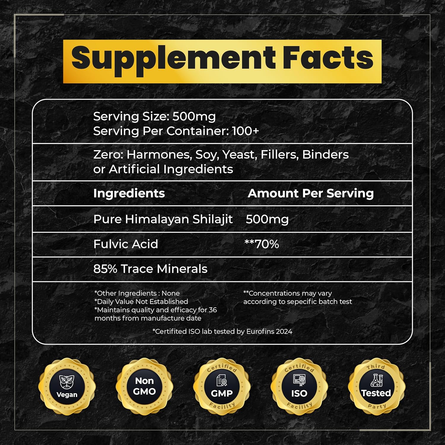 Gold Grade Pure Himalayan Shilajit Resin 50gm for Men & Women | High Potency with Fulvic Acid +85 Trace Minerals | 100% Authentic Optimal Health Supplement