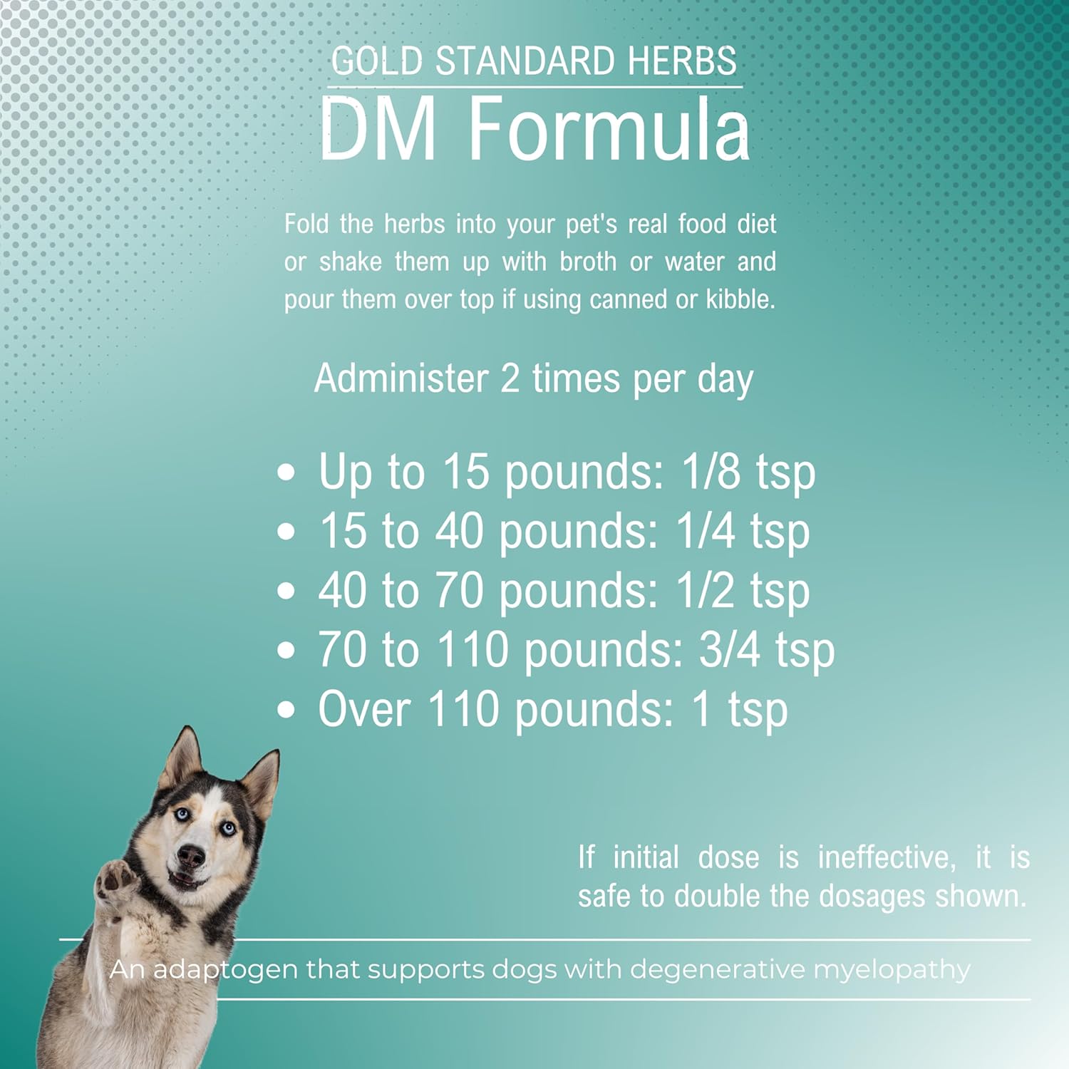 Gold Standard Herbs DM Formula: Natural Relief for Dogs with Degenerative Myelopathy, 85g Herbal Extract Powder