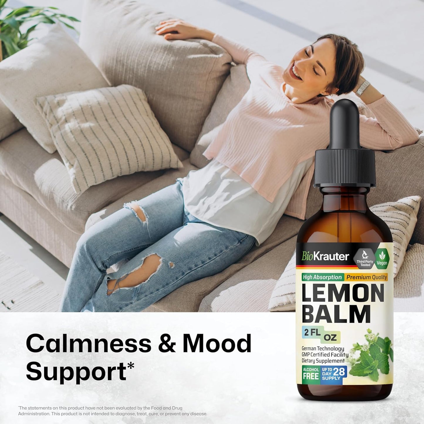 Goldenseal and Lemon Balm Tinctures Bundle - 2 Fl. Oz. Each