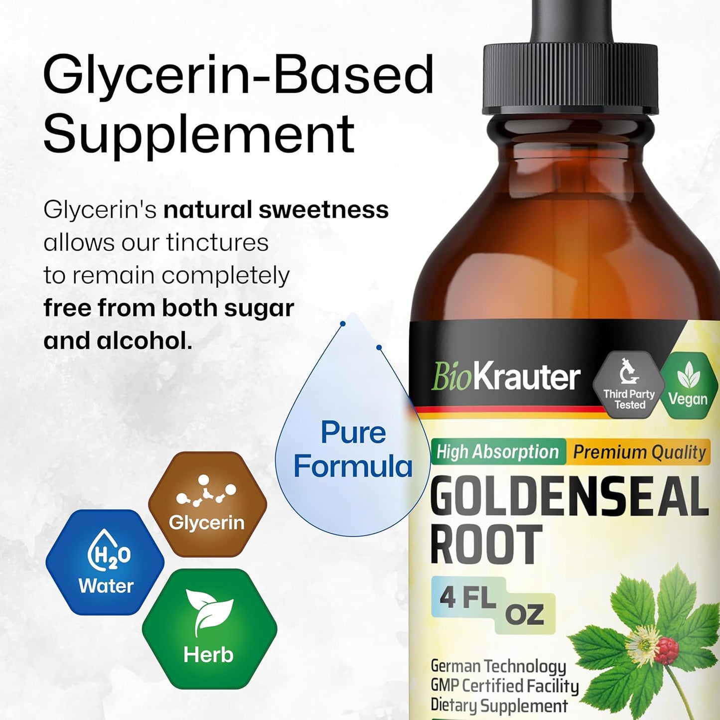 Goldenseal and Mullein Tincture Set - 4 Fl. Oz. Each - Herbal Supplement for Immune Support and Respiratory Health