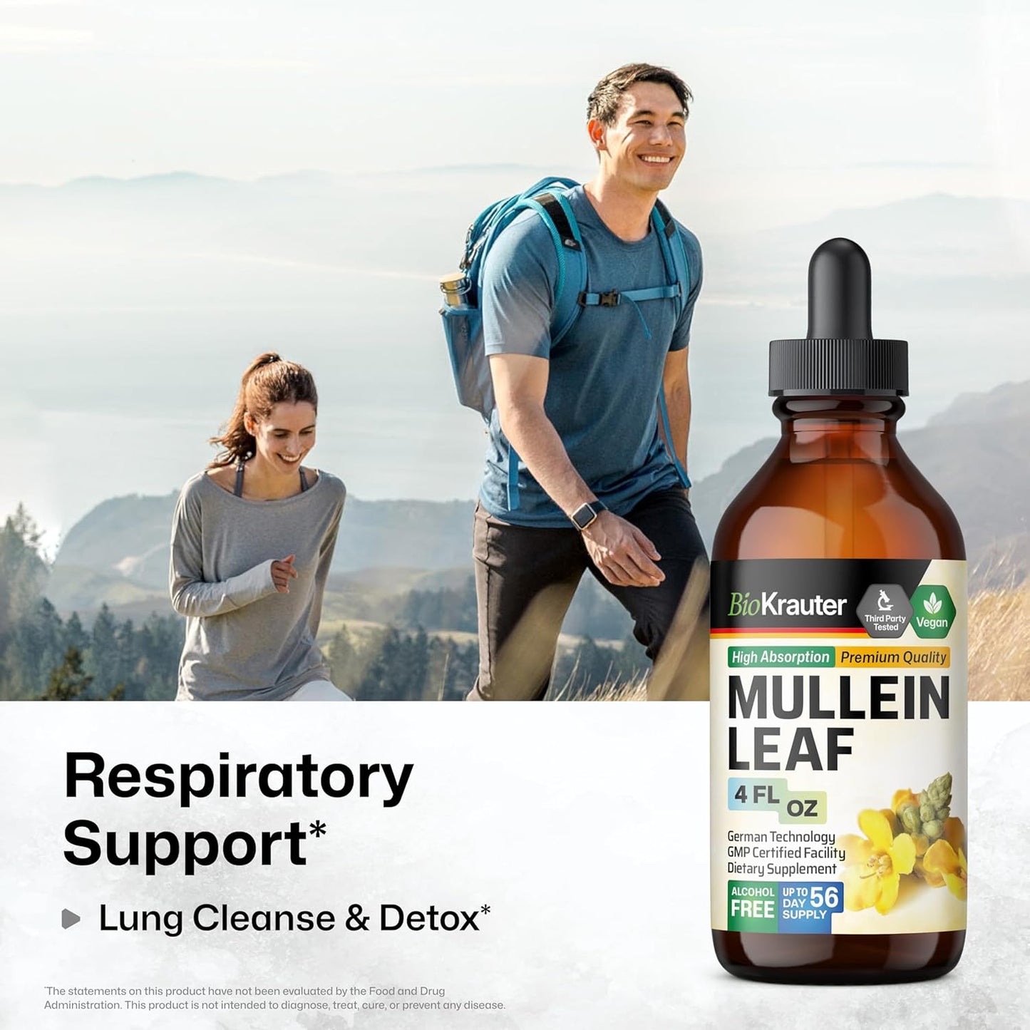 Goldenseal and Mullein Tincture Set - 4 Fl. Oz. Each - Herbal Supplement for Immune Support and Respiratory Health