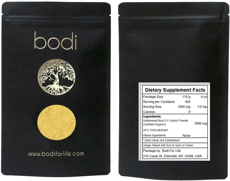 Goldenseal Root 5:1 Extract Powder - 100% Pure Natural Hand Crafted (4 oz) by Bodi