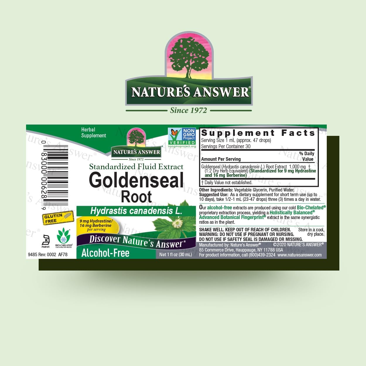 Goldenseal Root Herbal Supplement for a Healthy Immune System - Gluten-Free & Alcohol-Free (2 Pack, 1oz) by Nature's Answer