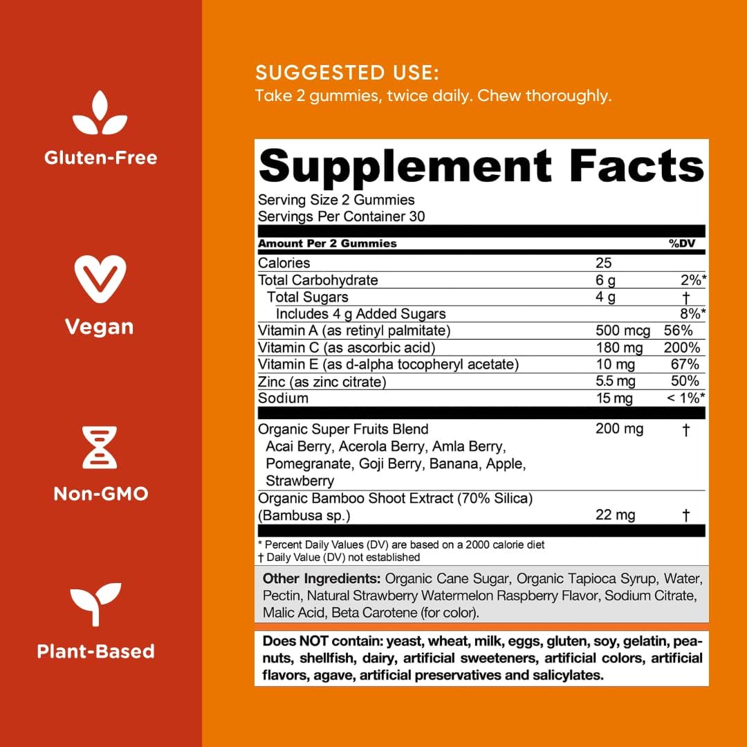 Goli SuperFruits Beauty Gummy Vitamins - 60 Count - Collagen-Promoting Ingredients - Vegan, Plant-Based, Non-GMO