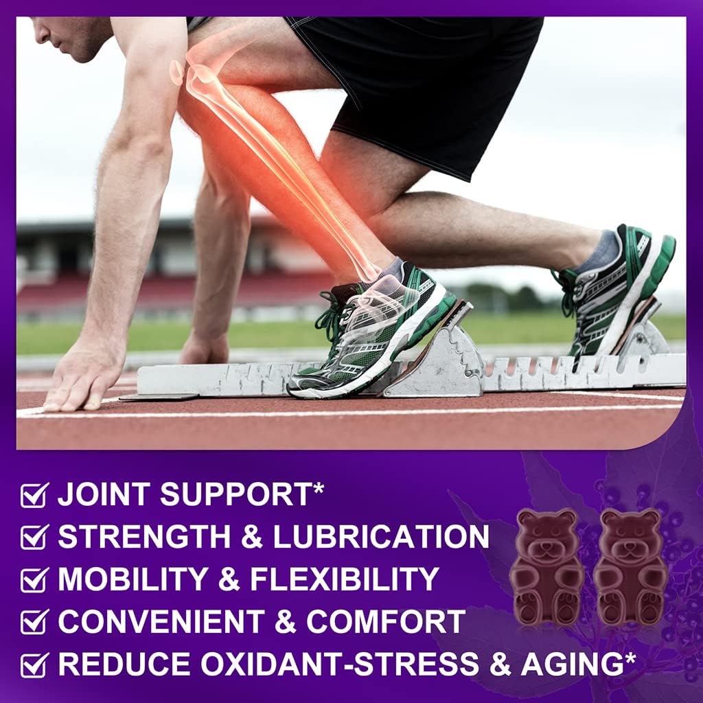 GONGOTA Glucosamine Chondroitin Gummies - 2-Pack, Extra Strength Joint Support Supplement with MSM, Elderberry, Best Cartilage & Immune Support for Men and Women - 120 Count