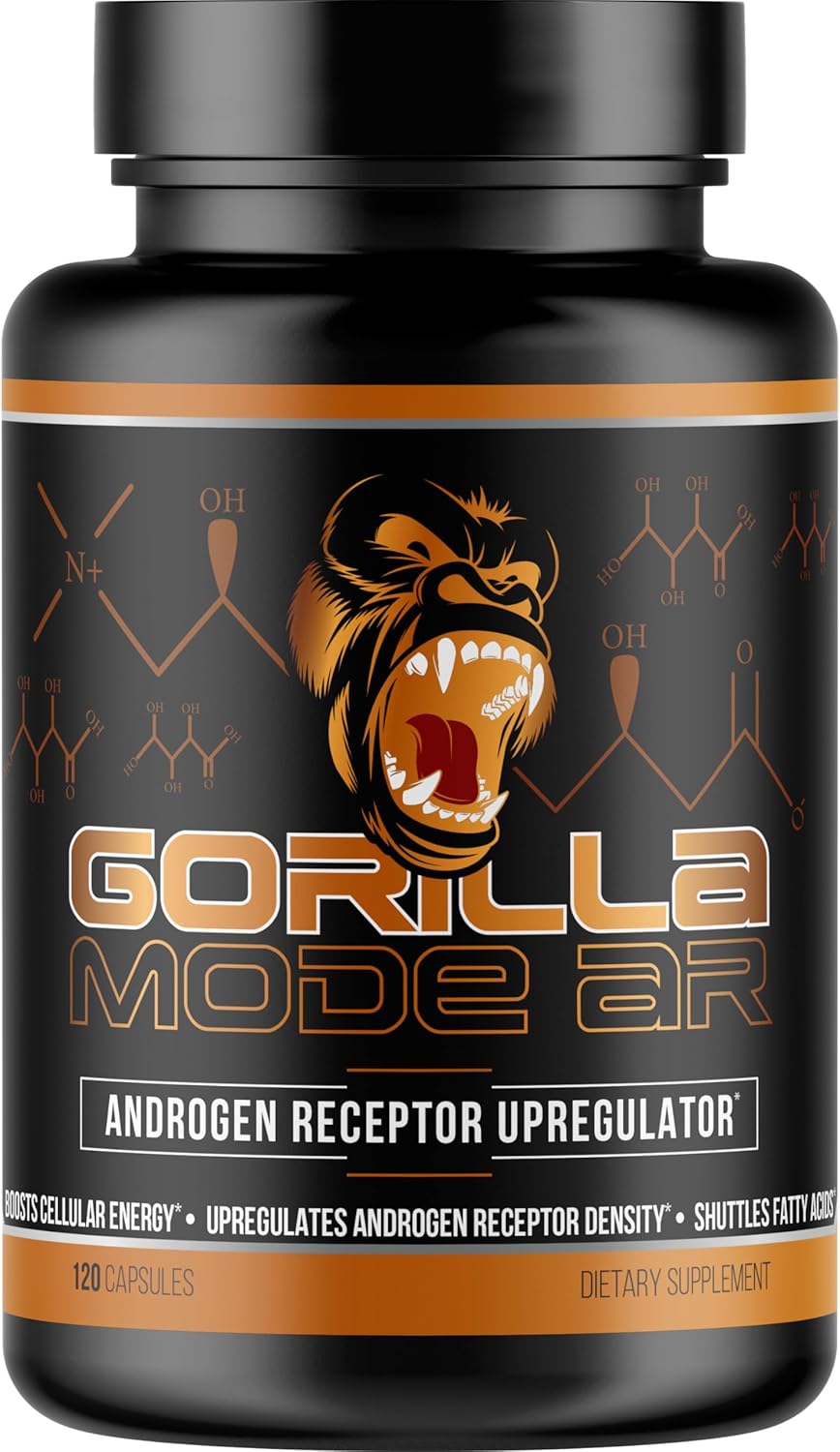 Gorilla Mind AR Carnitine Capsules - Boost Cellular Energy & Androgen Receptor Density - 750mg (120 Capsules)