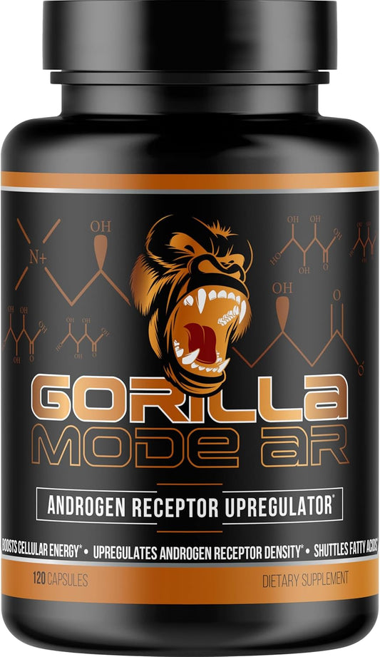 Gorilla Mind AR Carnitine Capsules - Boost Cellular Energy & Androgen Receptor Density - 750mg (120 Capsules)
