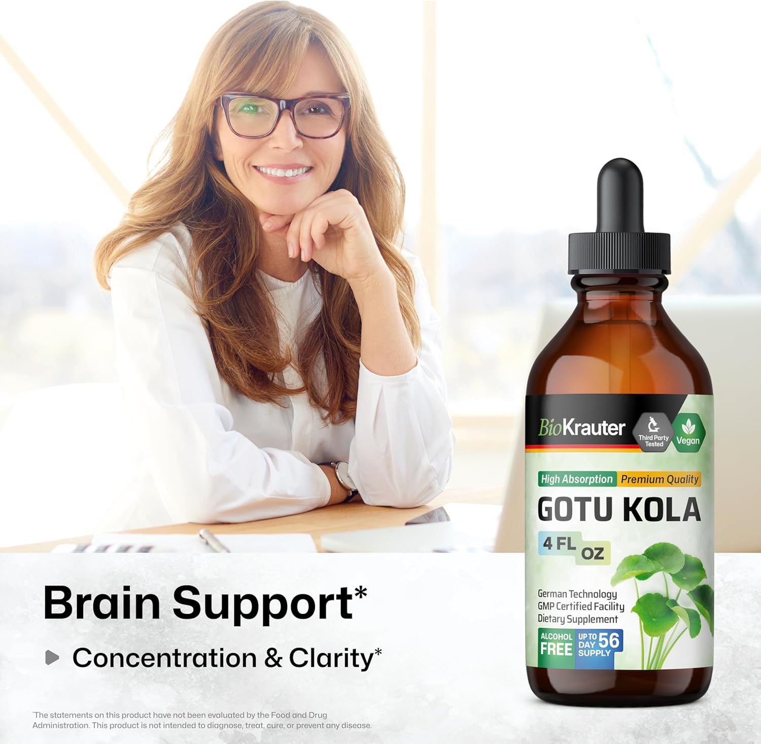 Gotu Kola and Bacopa Tincture Set - 4 Fl. Oz. Each - BIO KRAUTER
