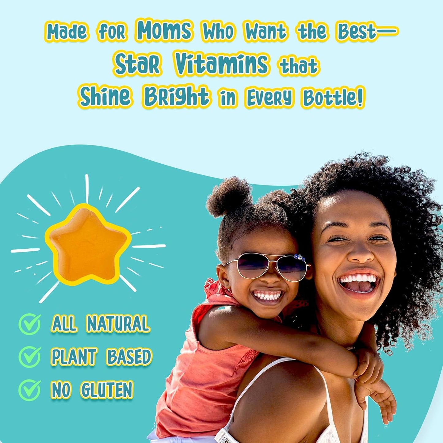 Gracie's Corner Kids Multivitamin Gummies with Omega 3, Vitamins A, B, C, D - 60 Star Shaped Gluten Free Gummies