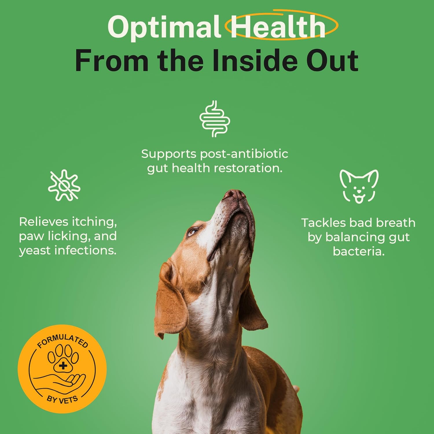 Grain-Free Probiotic Powder for Dogs - Supports Digestive Health, Immunity & Oral Care - Reduces Allergies, Paw Licking & Yeast Infections - 5.4 oz - 90 Servings