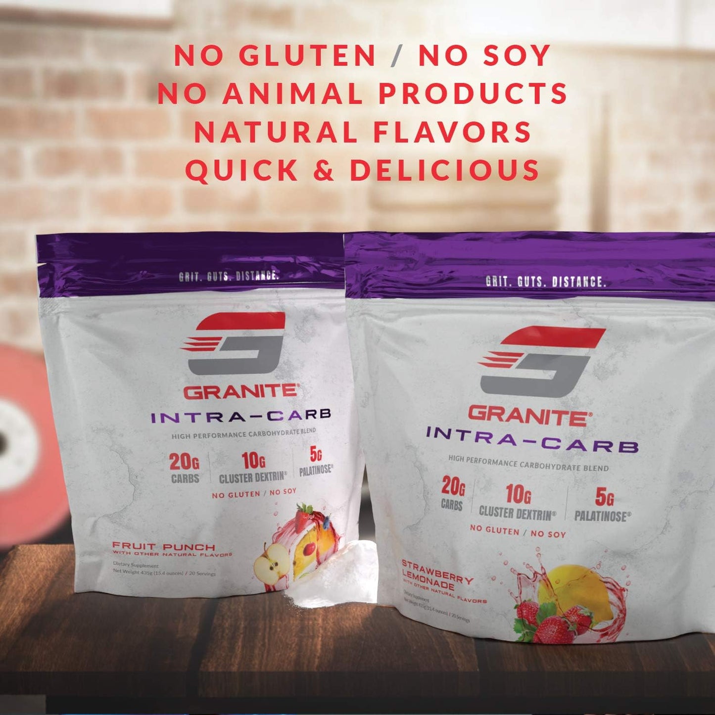 Granite Intra Carb Powder - Fruit Punch Flavor - High-Performance Carbohydrate Blend - Supports Energy and Training - 20 Servings