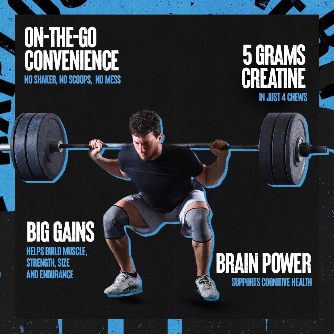 Grape Flavored Animal Creatine Chews Tablets - Boosted Creatine Monohydrate with AstraGin for Better Absorption, Sea Salt for Pump Enhancement - Chewable and Tasty Tablets