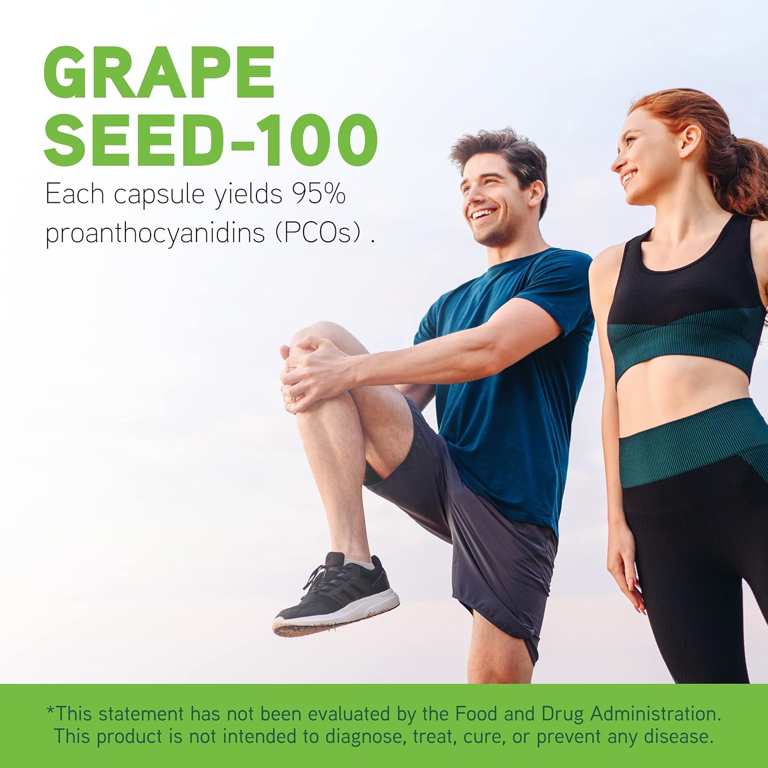 Grape Seed-100 Dietary Supplement for Immune System, Vascular Health, and Skin Support - 100mg Extract - 90 Veg Caps - Gluten-Free