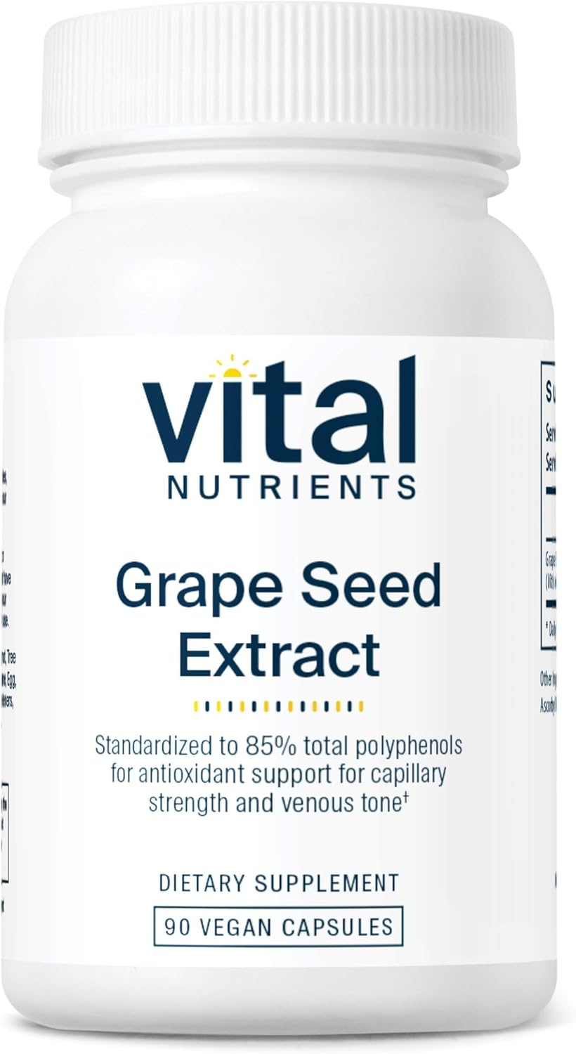 Grape Seed Extract 100mg Capsules | Antioxidant for Circulation, Capillary & Vein Health | Non-GMO | Gluten, Dairy, Soy Free | 90 Count