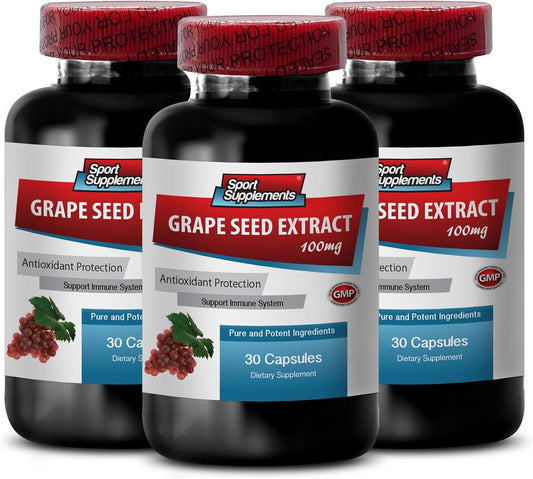 Grape Seed Extract Capsules with Oligomeric Proanthocyanidins for High Blood Pressure Prevention - 90 Capsules