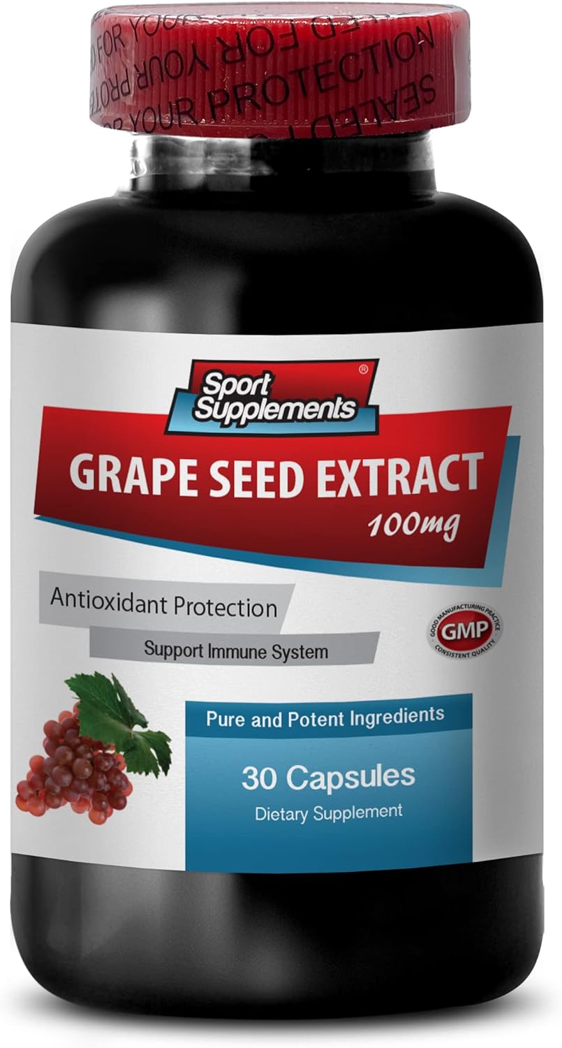 Grape Seed Extract Capsules with Oligomeric Proanthocyanidins for High Blood Pressure Prevention - 90 Capsules