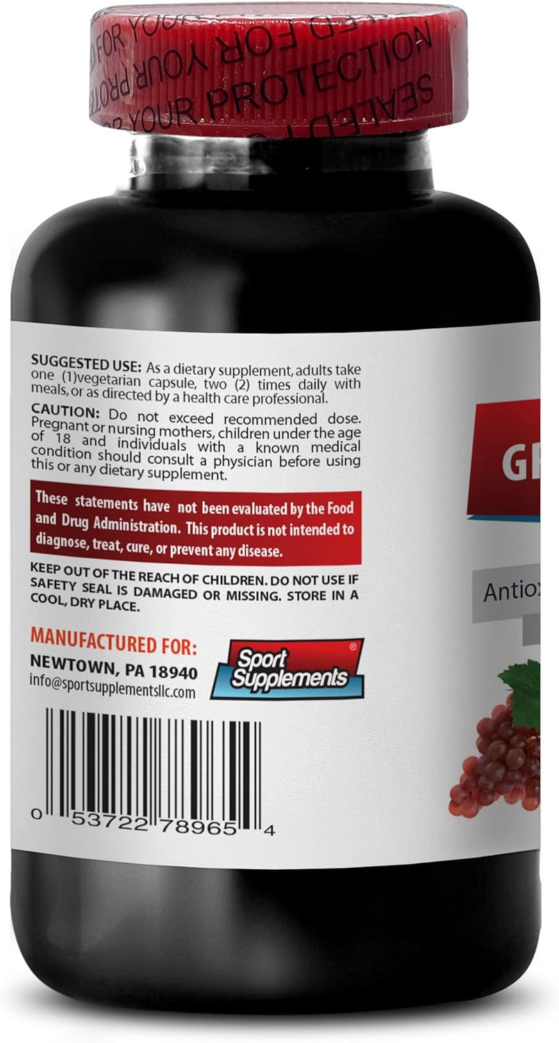 Grape Seed Extract Capsules with Oligomeric Proanthocyanidins for High Blood Pressure Prevention - 90 Capsules