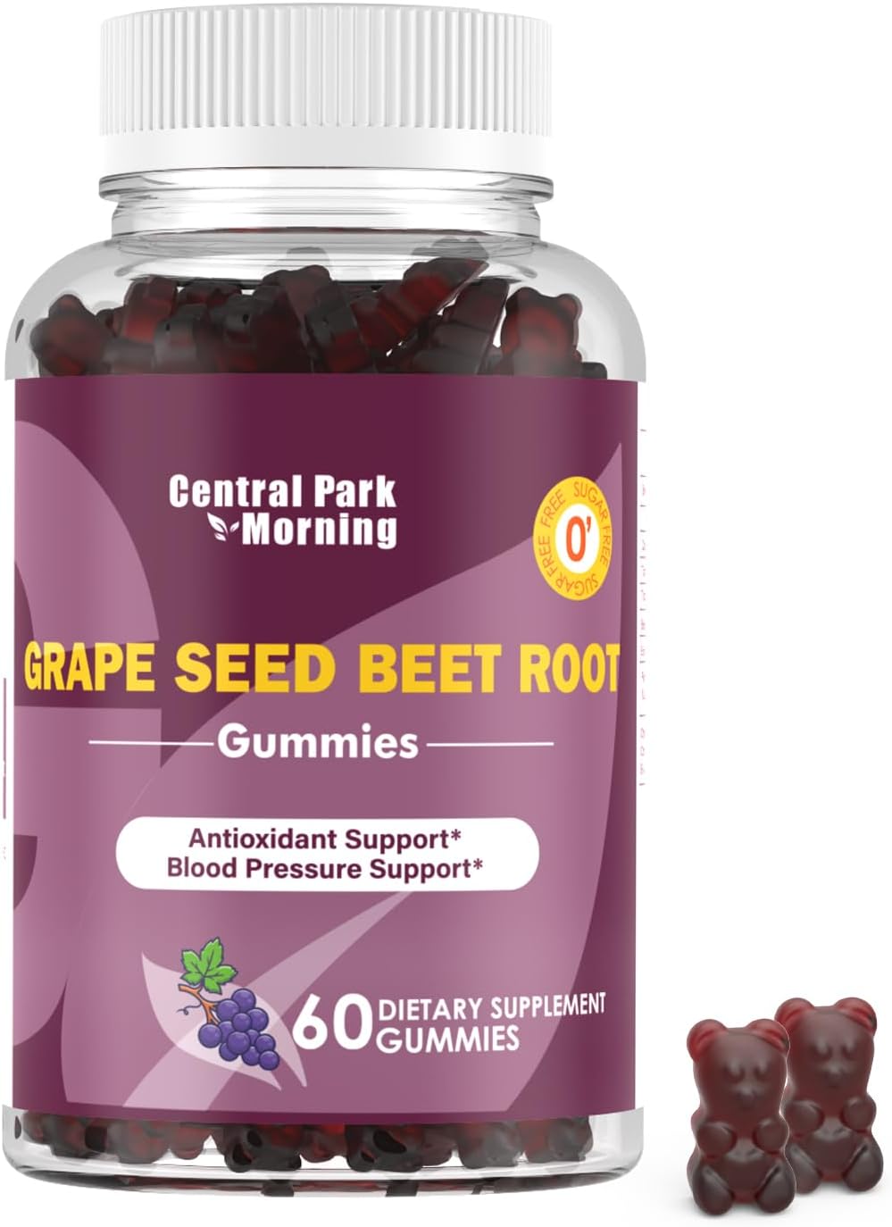 Grape Seed Sugar Beet Energy Gummies for Nitric Oxide and Blood Pressure Support