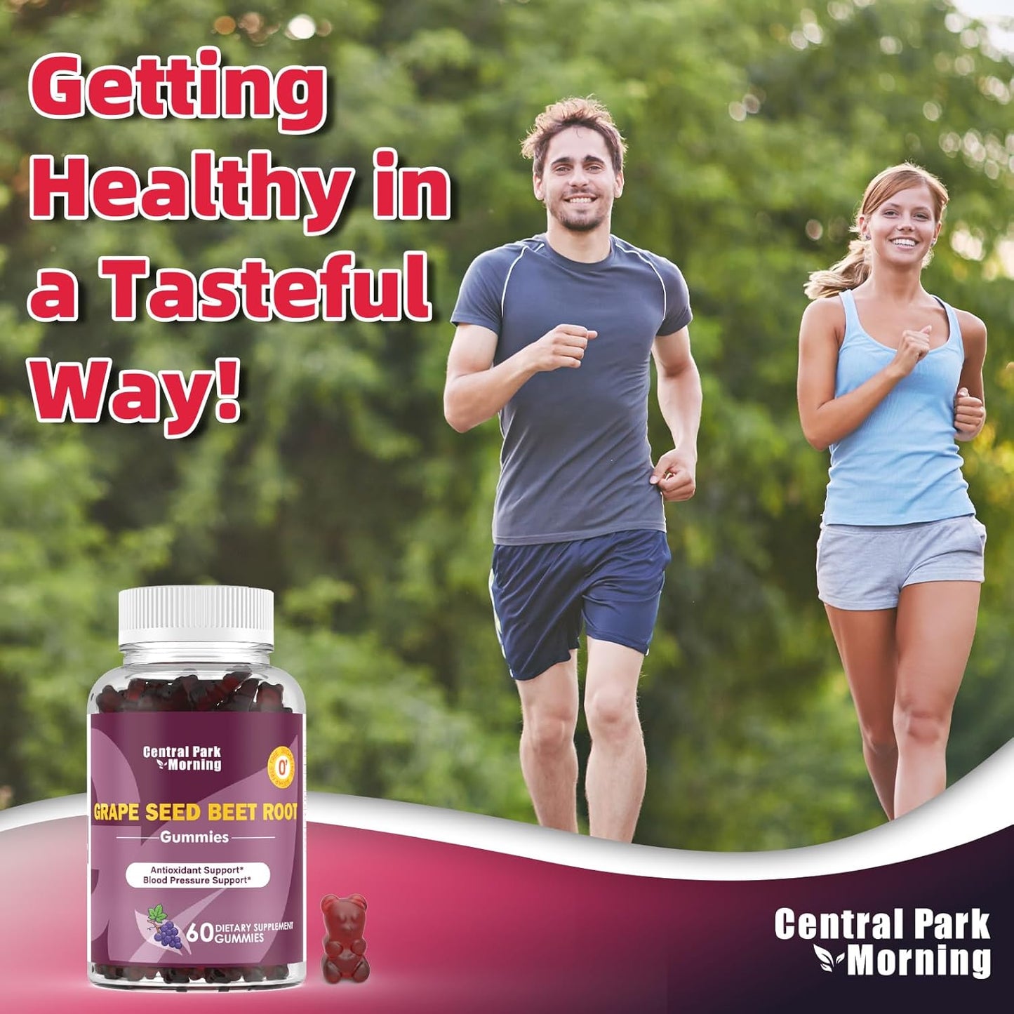 Grape Seed Sugar Beet Energy Gummies for Nitric Oxide and Blood Pressure Support
