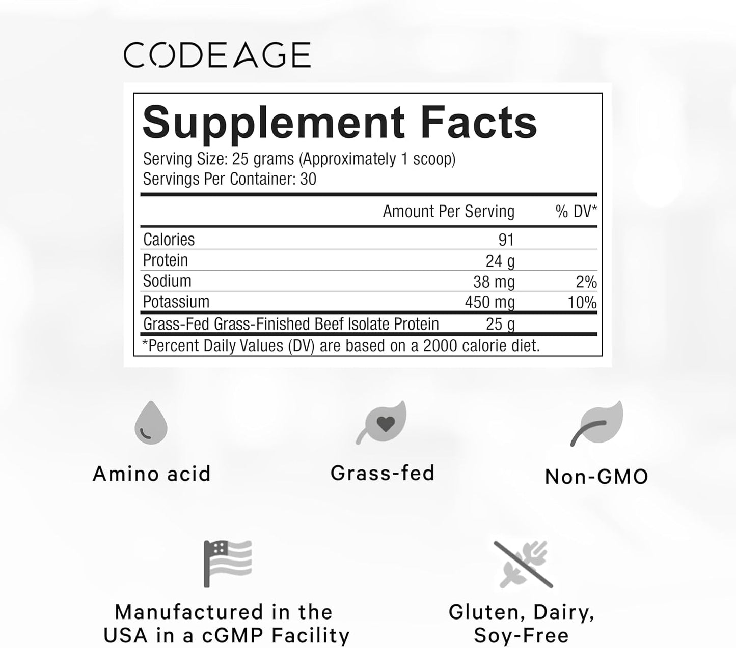 Grass-Fed Beef Isolate Protein Powder with 20 Amino Acids & Collagen - Athletes & Sports - Unflavored Carnivore Protein - BCAA & EAA Supplement - Gluten-Free - 26.45 oz