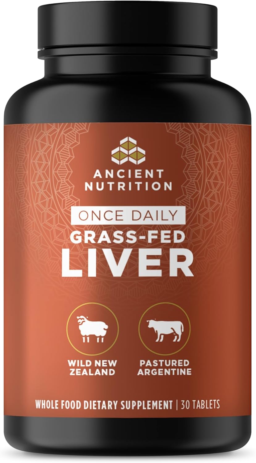 Grass-Fed Beef & Lamb Organ Complex Capsules for Healthy Blood, Gut, and Liver - Ancient Nutrition Organ Supplements, 30 Ct