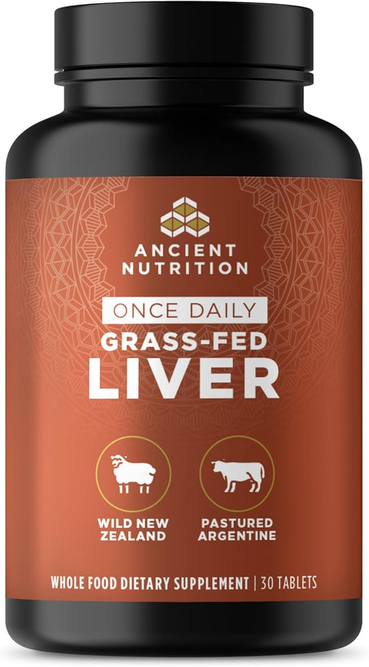 Grass-Fed Beef & Lamb Organ Complex Capsules for Healthy Blood, Gut, and Liver - Ancient Nutrition Organ Supplements, 30 Ct