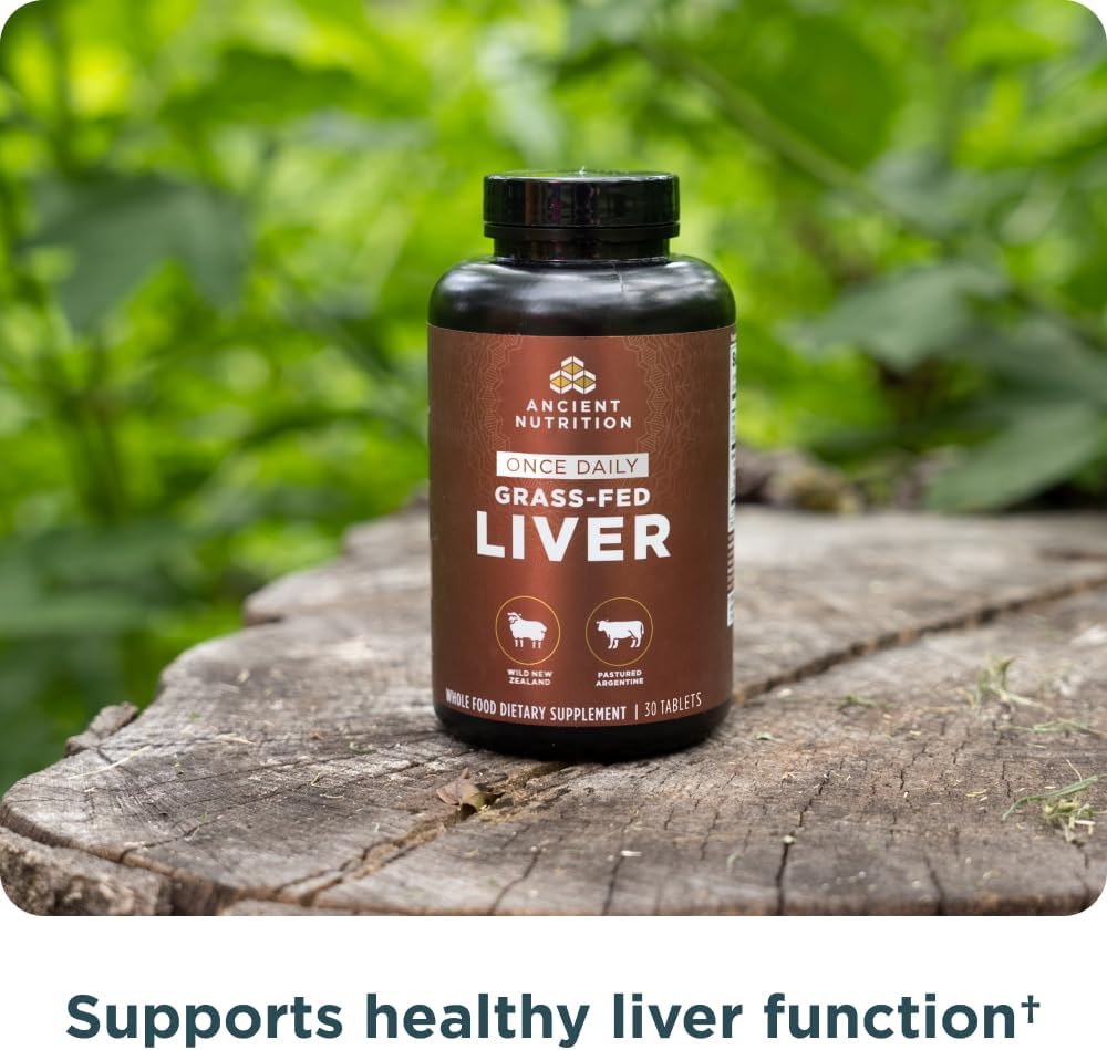 Grass-Fed Beef & Lamb Organ Complex Capsules for Healthy Blood, Gut, and Liver - Ancient Nutrition Organ Supplements, 30 Ct