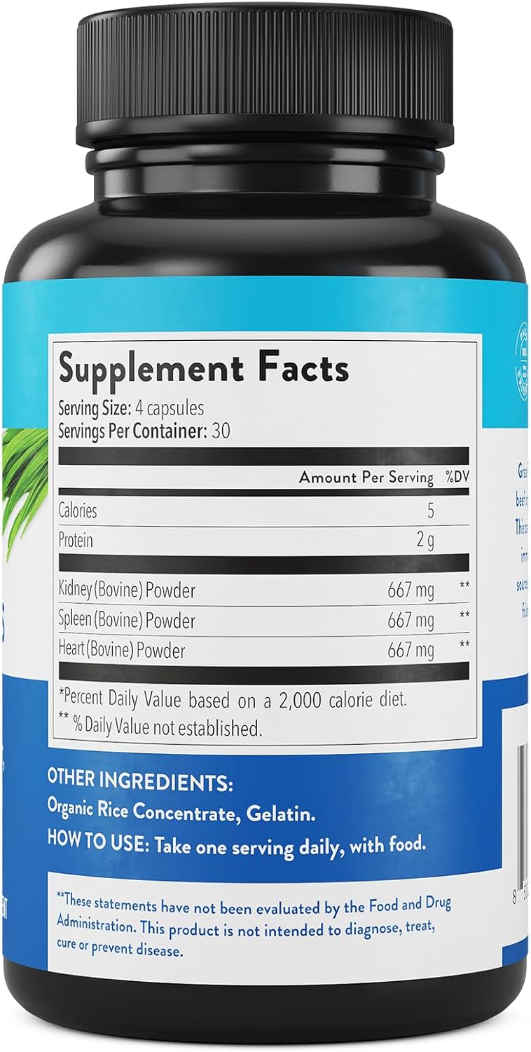 Grass-Fed Beef Liver and Organ Capsules - Premium Quality Supplements for Overall Health and Wellness