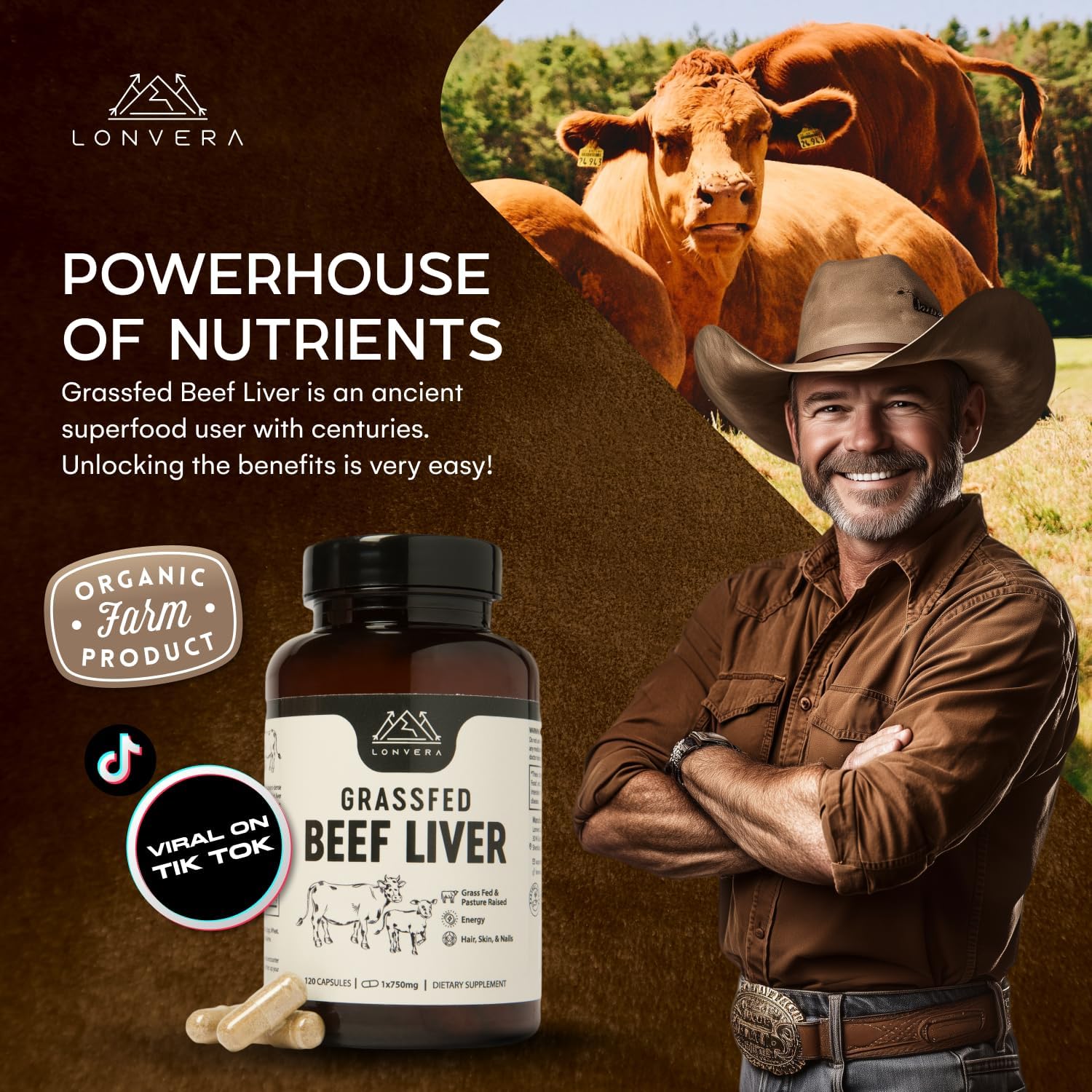Grass Fed Beef Liver Capsules - 3000mg, 120 Count - Freeze Dried Liver Supplement with 30 Servings
