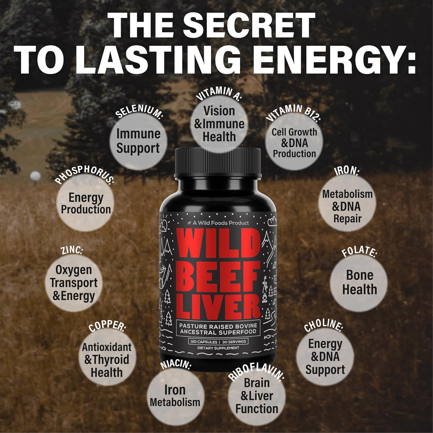 Grass-Fed Beef Liver Capsules - 3000mg Ancestral Supplement for Energy & Immune Support - Organ Supplement for Men & Women - Keto, Paleo, Carnivore - 120 Softgels