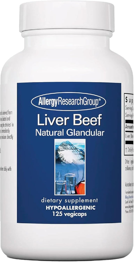 Grass-fed Beef Liver Capsules - Glandular Liver Support Supplement 1000mg, 125 Count