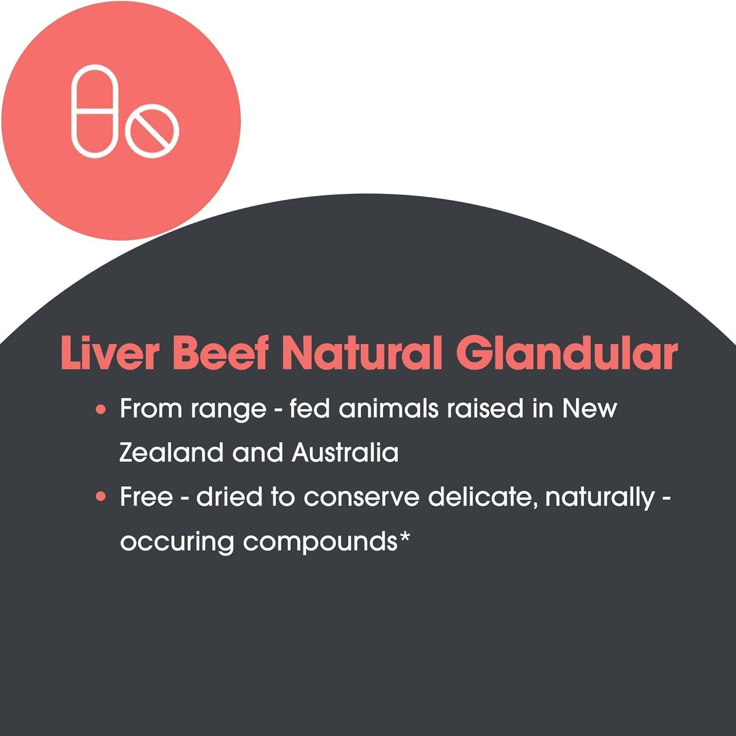 Grass-fed Beef Liver Capsules - Glandular Liver Support Supplement 1000mg, 125 Count