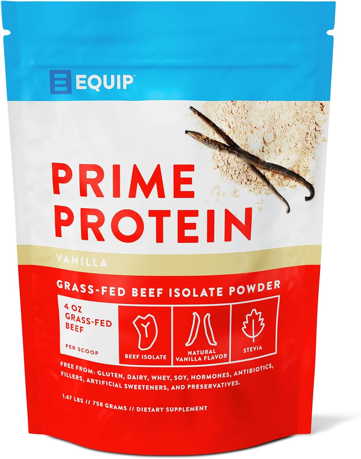 Grass-Fed Beef Liver Capsules and Prime Protein Powder Vanilla by Equip Foods