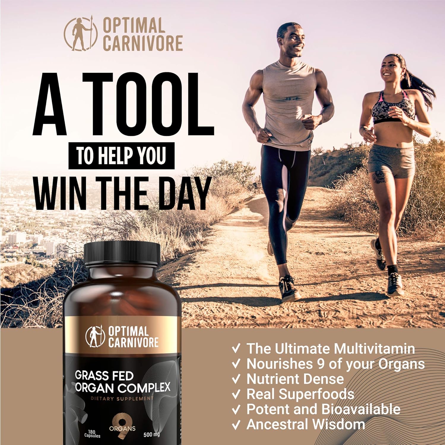 Grass-Fed Beef Organ Supplement for Men & Women - 9 Organ Complex, Including Liver, Brain, Thymus, Lung, Gallbladder